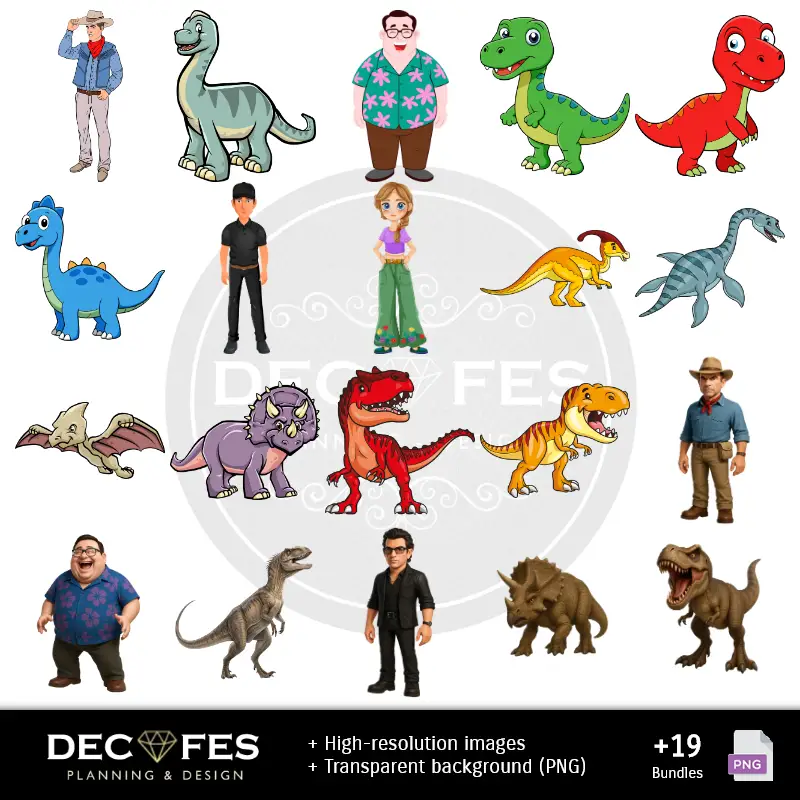 Personajes | Scrapbook Jurassic Park - Diseños Imprimibles para Manualidades