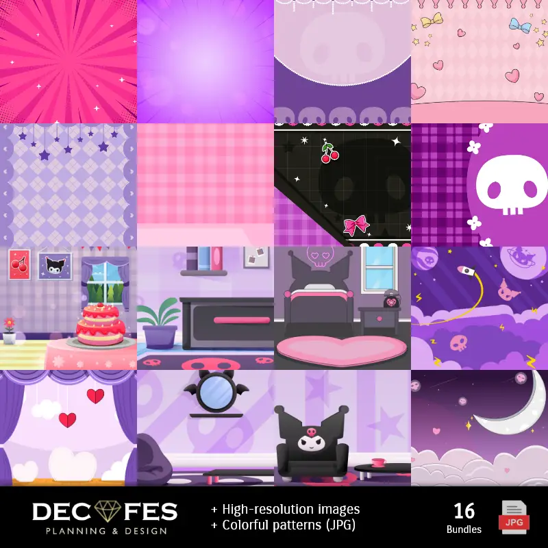 Números Temáticos | Scrapbook Kuromi - Diseños Imprimibles para Manualidades