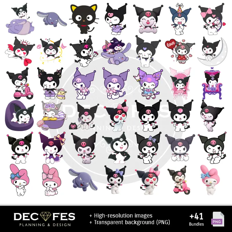 Accesorios | Scrapbook Kuromi - Diseños Imprimibles para Manualidades