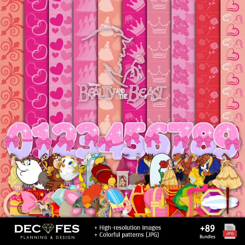 Personajes | Scrapbook La Bella y La Bestia - Diseños Imprimibles para Manualidades