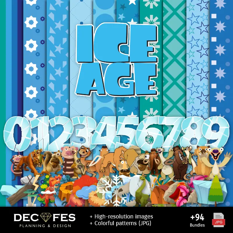 Scrapbook La Era de Hielo - Diseños Imprimibles para Manualidades