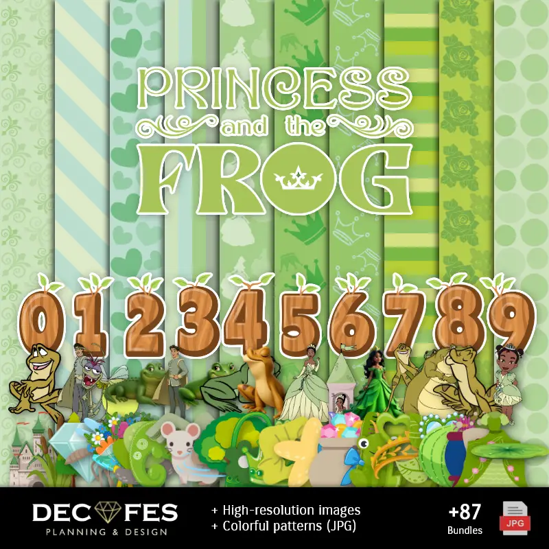 Fondos | Scrapbook La Princesse et la Sapo - Imprimables conceptions pour les manuels