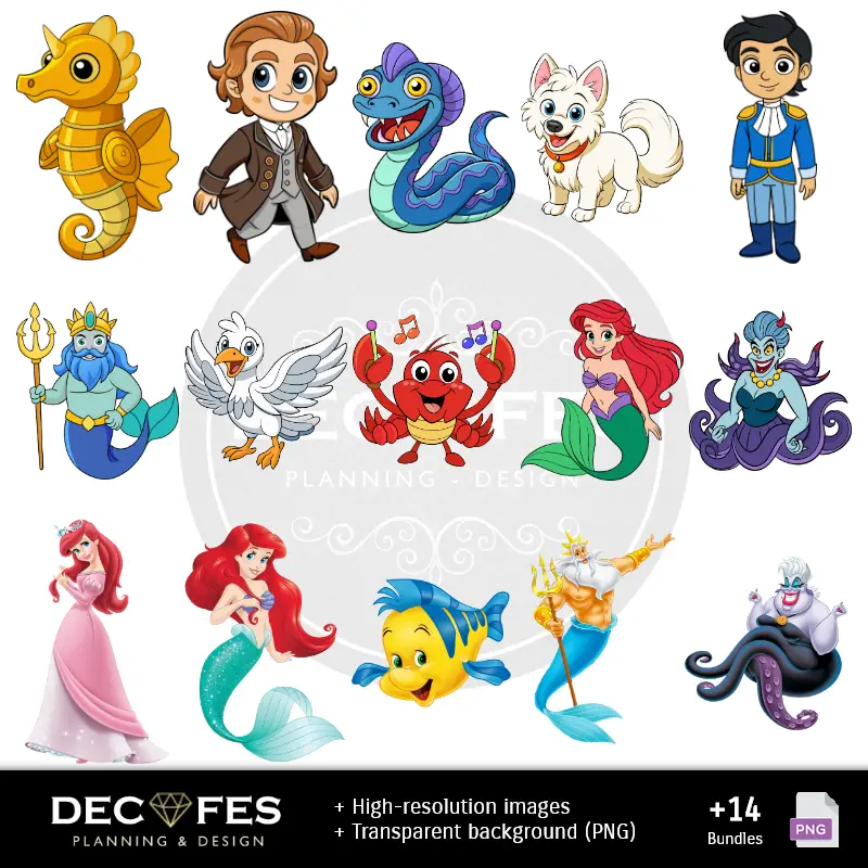 Scrapbook La Sirenita Ariel - Diseños Imprimibles para Manualidades