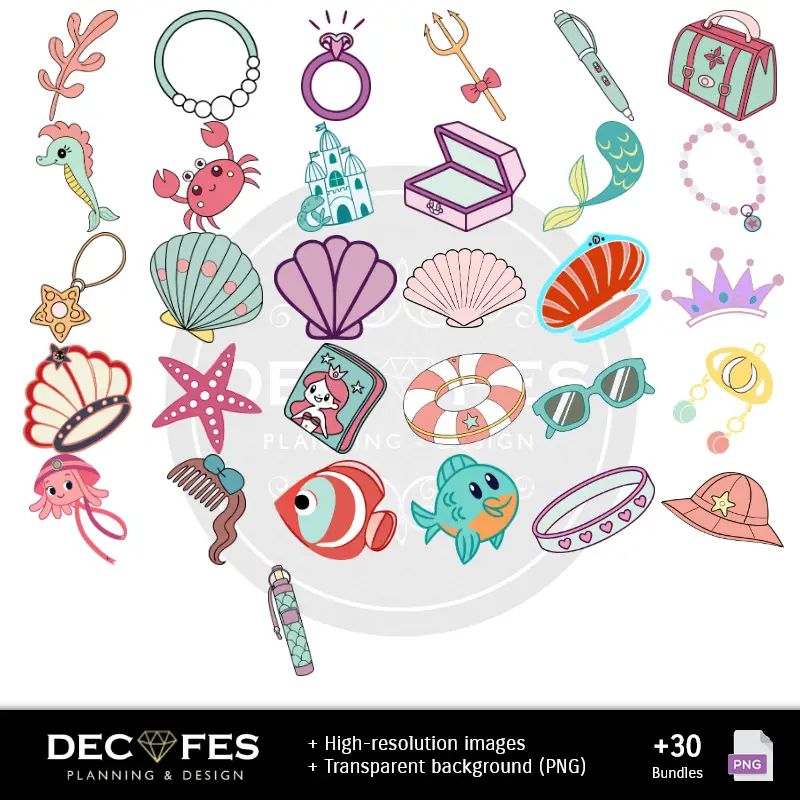 Accesorios | Scrapbook La Sirenita Ariel - Disegni stampabili per manualitÃ