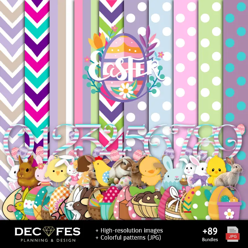 Scrapbook Lapin de Pâques - Dessins imprimables pour les manuels