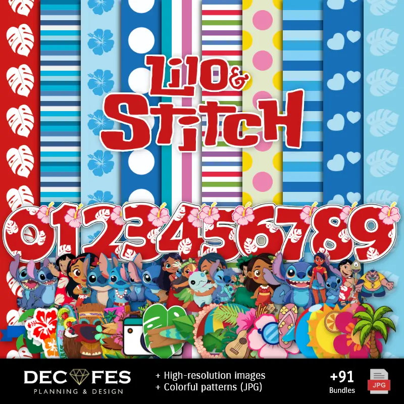 Scrapbook Lilo和Stitch - 可打印的手工设计