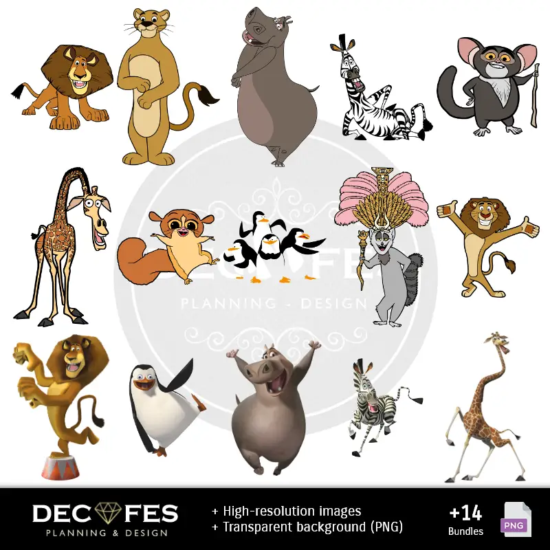 Personajes | Scrapbook Madagascar - Disegni stampabili per manuali