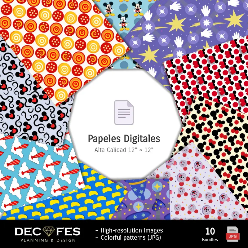 Collages | Scrapbook Mickey Mouse - Conceptions imprimables pour les manuels