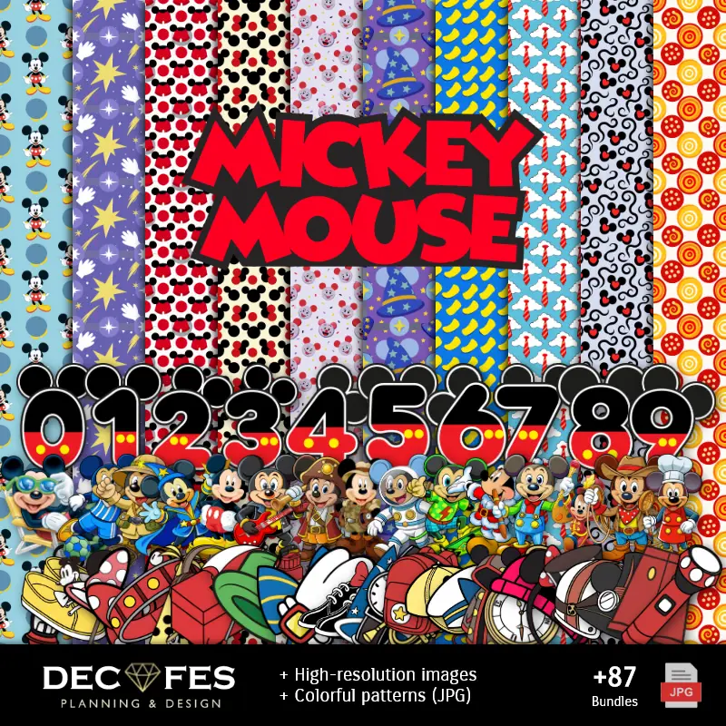 Scrapbook Mickey Mouse - Diseños Imprimibles para Manualidades