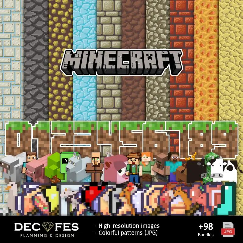 Scrapbook Minecraft - Diseños Imprimibles para Manualidades