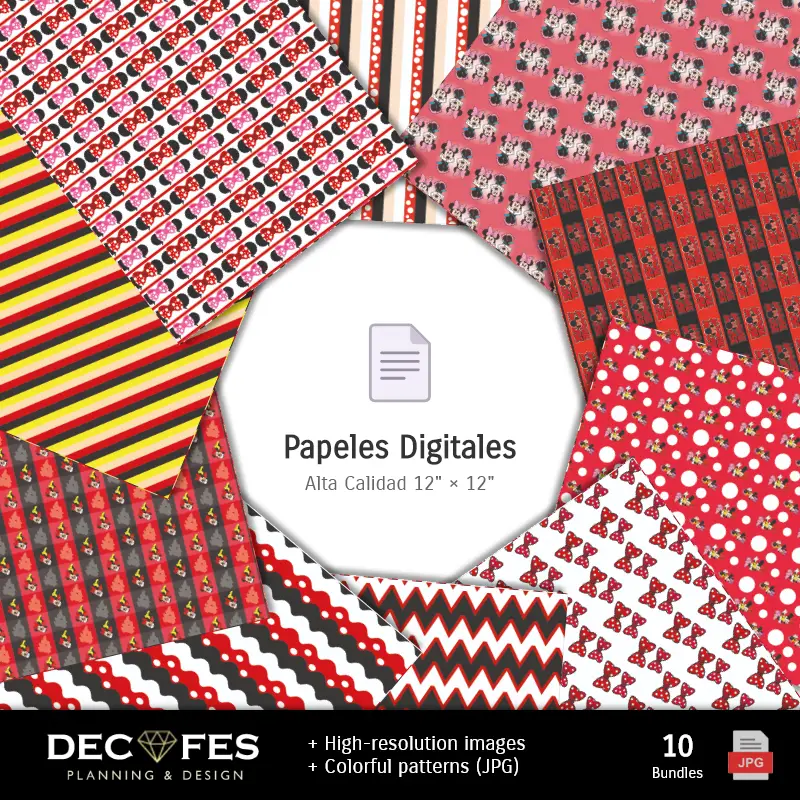 Collages | Scrapbook Minnie Mouse - Dessins imprimables pour les manuels