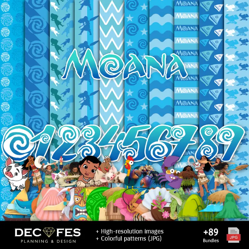 Scrapbook Moana - Diseños Imprimibles para Manualidades