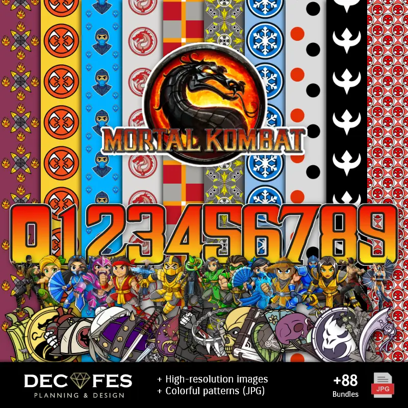 Scrapbook Mortal Kombat - Druckbare Designs für Handbücher