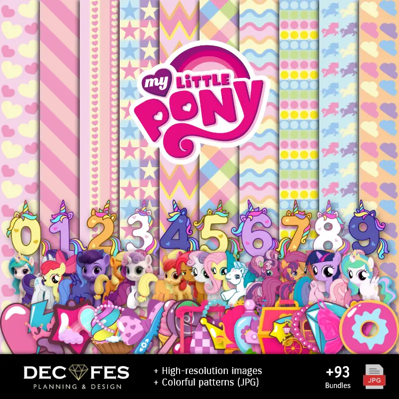 Scrapbook My Little Pony Equestria - Designs Imprimíveis para Manualidades