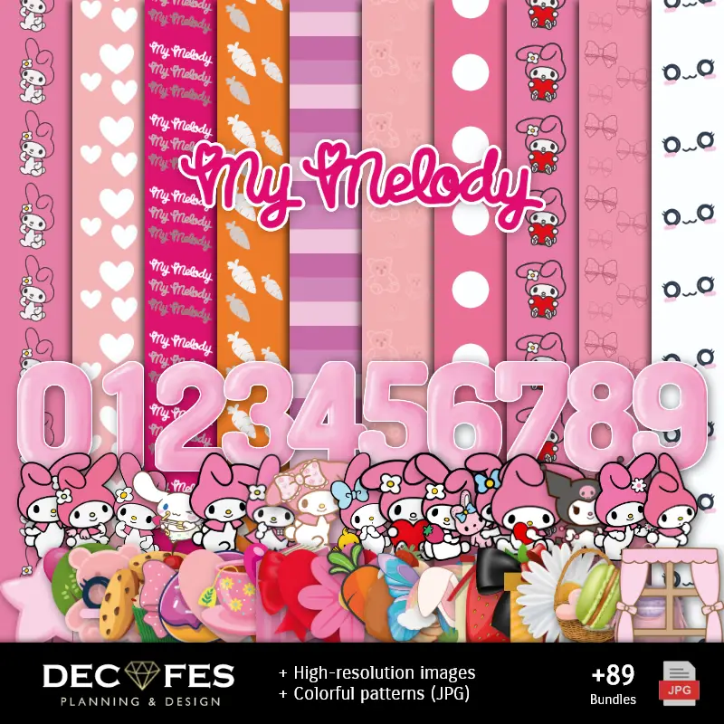 Scrapbook My Melody - Disegni stampabili per lavoretti