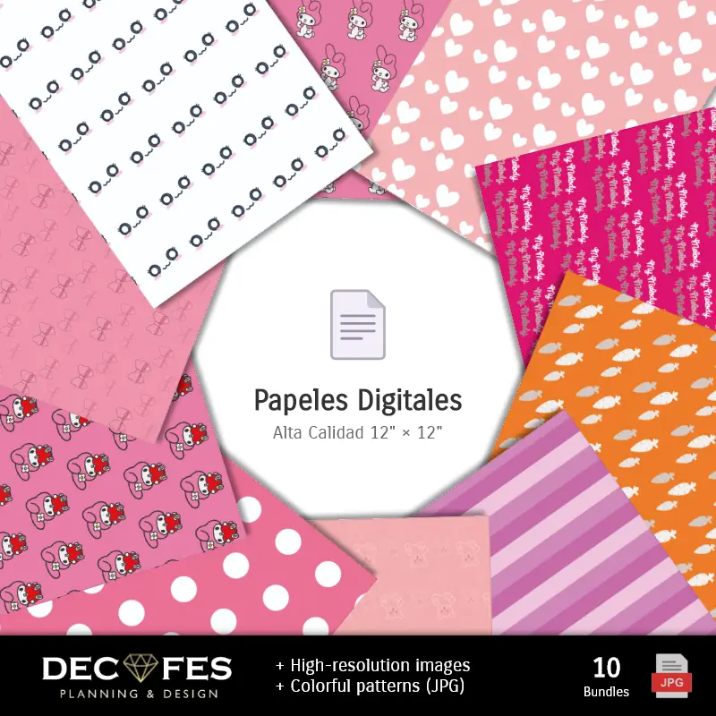 Collages | Scrapbook My Melody - Diseños Imprimibles para Manualidades