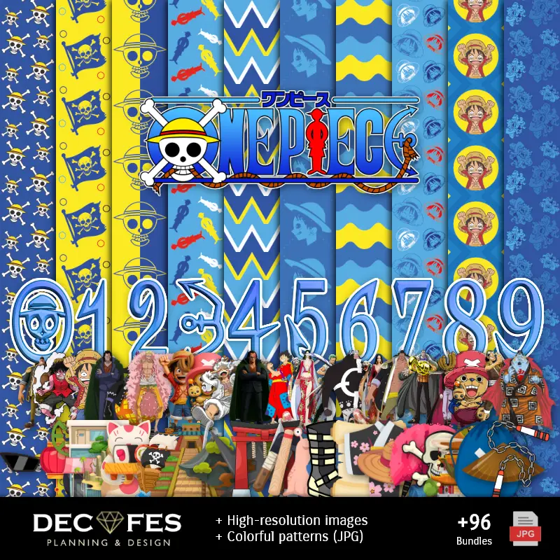 Scrapbook One Piece - Designs Imprimíveis para Manualidades