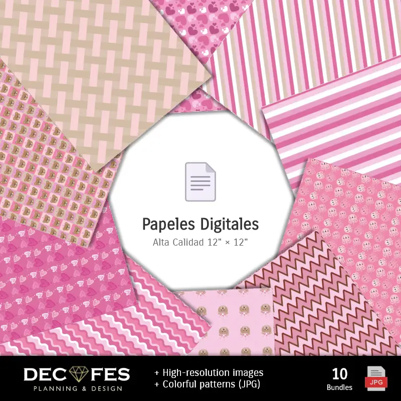 Collages | Scrapbook Osita Rosa - Diseños Imprimibles para Manualidades