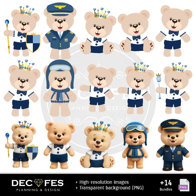 Personajes | Scrapbook Osito Príncipe Azul - Diseños Imprimibles para Manualidades