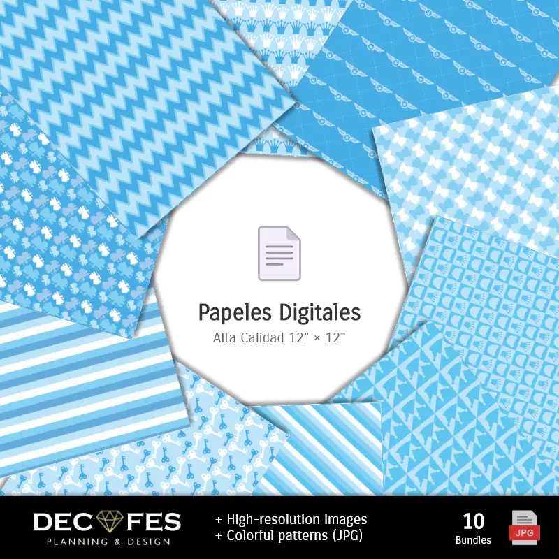 Collages | Scrapbook Osito Príncipe Celeste - Diseños Imprimibles para Manualidades