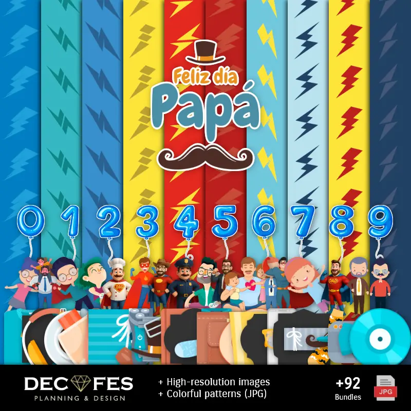 Scrapbook Dia do Pai - Desenhos Imprimíveis para Manualidades