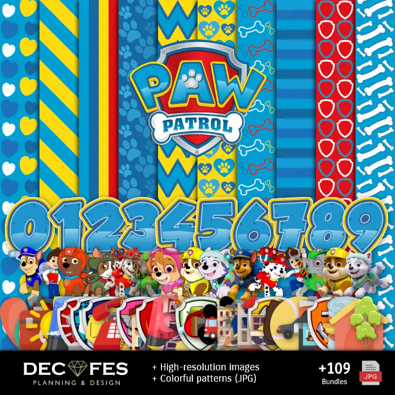 Scrapbook Paw Patrol Patrol Canine - Disegni stampabili per manualità