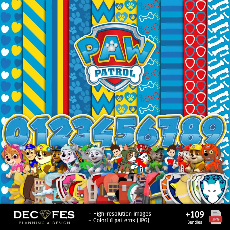 Scrapbook Paw Patrol Patrol Canine - Druckbare Designs für Handbücher