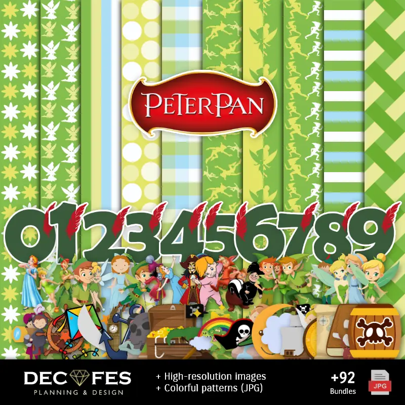 Scrapbook Peter Pan - Designs Imprimíveis para Manualidades