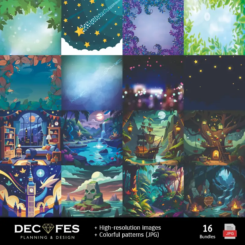 Fondos | Scrapbook Peter Pan - Diseños Imprimibles para Manualidades