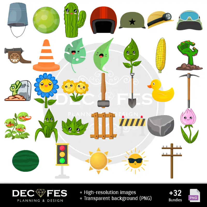 Accesorios | Scrapbook Plantas vs Zombies - Designs Imprimíveis para Manualidades