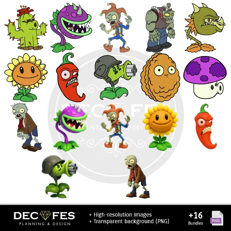Personajes | Scrapbook Plantas vs Zombies - Designs Imprimíveis para Manualidades