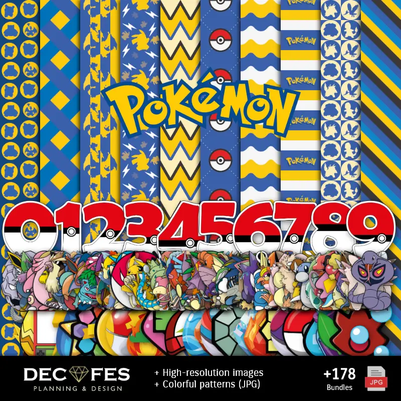 Scrapbook Pokémon - Designs Imprimíveis para Manualidades