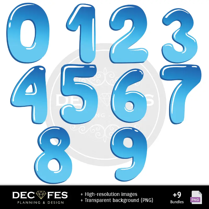 Números Temáticos | Scrapbook Pool Party - Diseños Imprimibles para Manualidades