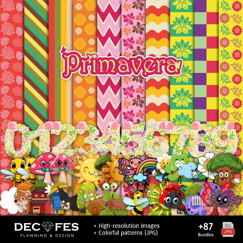 Scrapbook Primavera - Diseños Imprimibles para Manualidades