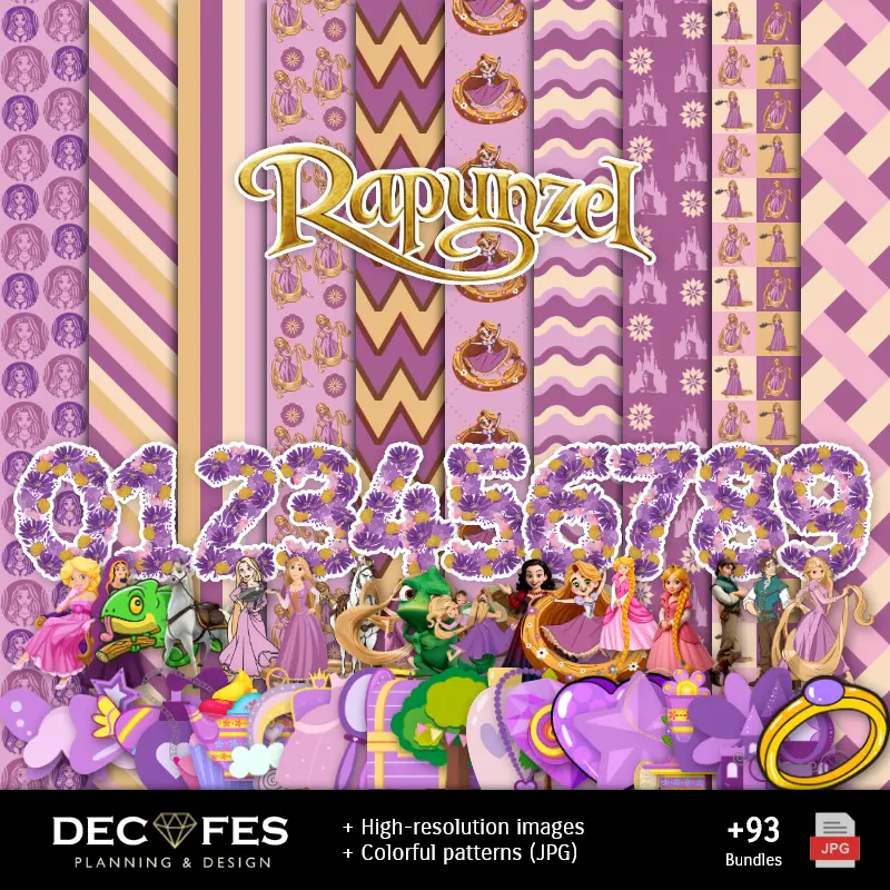 Schrapbook Rapunzel - 手动可打印设计