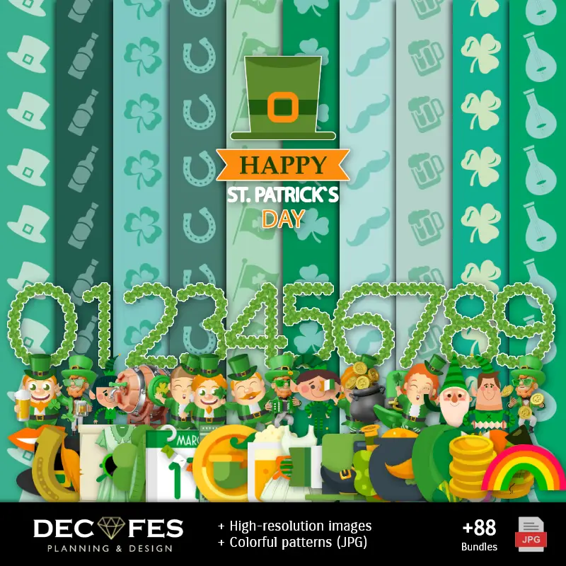 Scrapbook San Patricio Giorno - Disegni stampabili per manuali