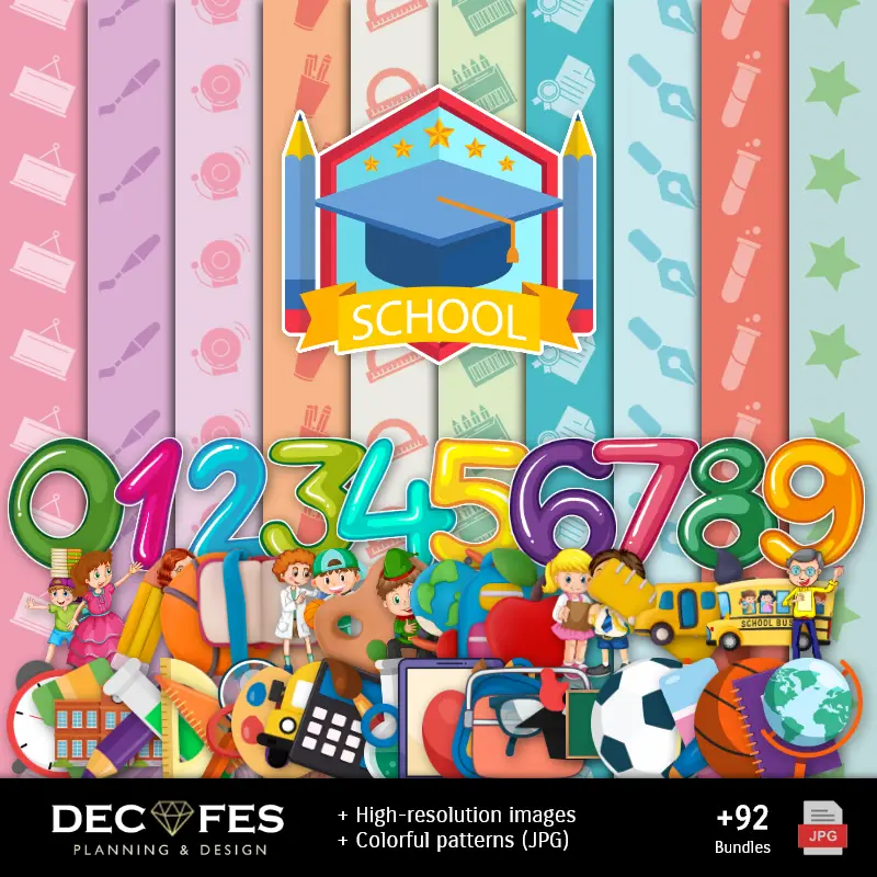 Scrapbook Escola - Desenhos Imprimíveis para Manualidades