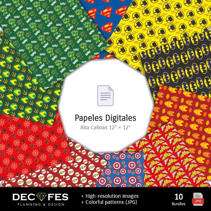 Collages | Scrapbook Super Heroes - Dessins imprimables pour les manuels