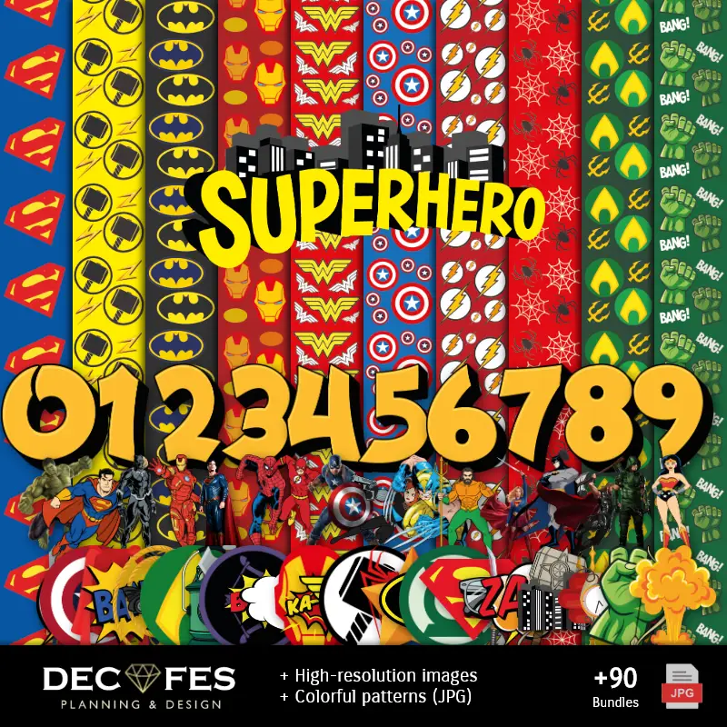 Scrapbook Super Heroes - Dessins imprimables pour les manuels