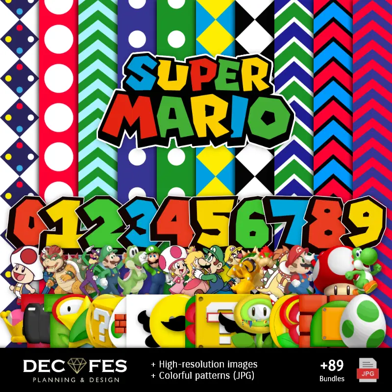 Super Mario Bros Scrapbook - 手工可打印设计