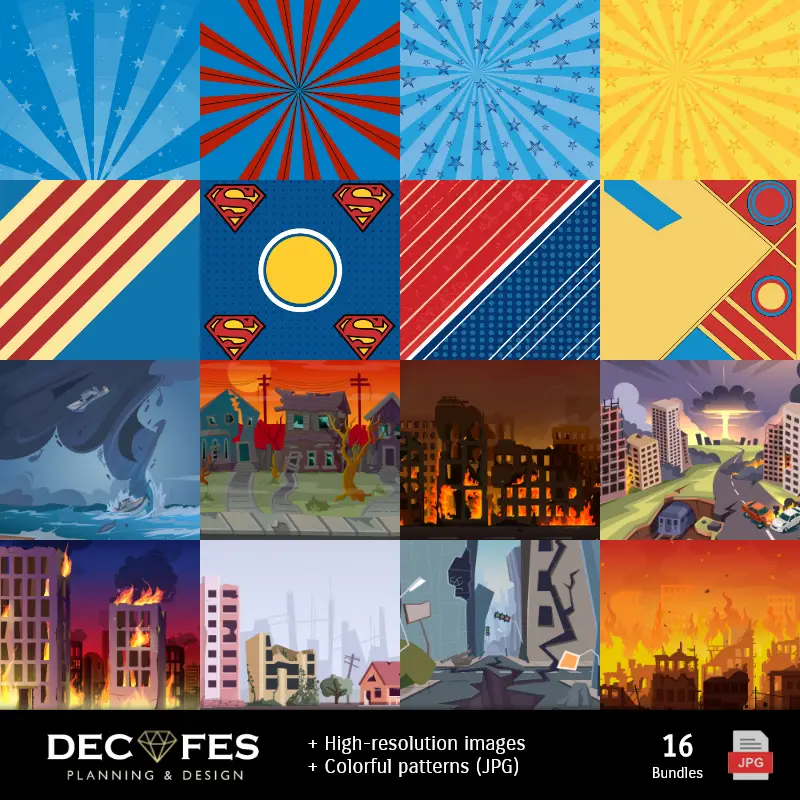 Fondos | Scrapbook Superman - Designs Imprimíveis para Manualidades