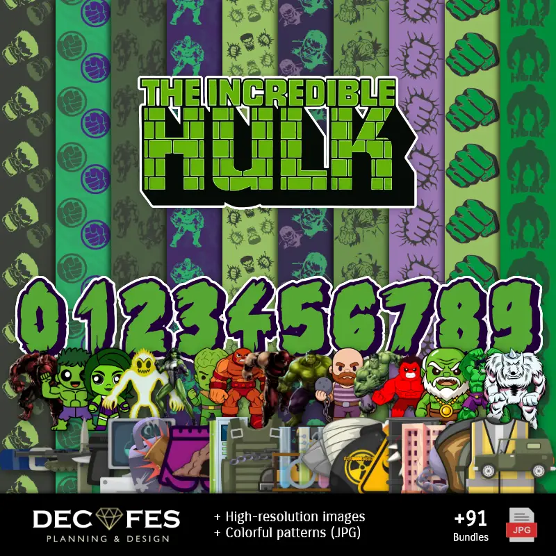 Personajes | Scrapbook O Incrível Hulk - Desenhos Imprimíveis para Manualidades