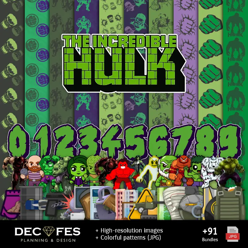 Scrapbook The Incredible Hulk - Imprimable Designs for Manualities