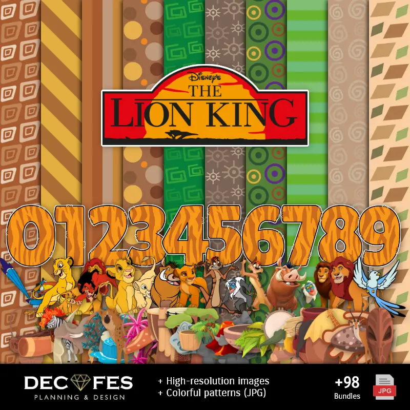 Fondos | Scrapbook Il Re Leone - Disegni Stampabili per Manualità