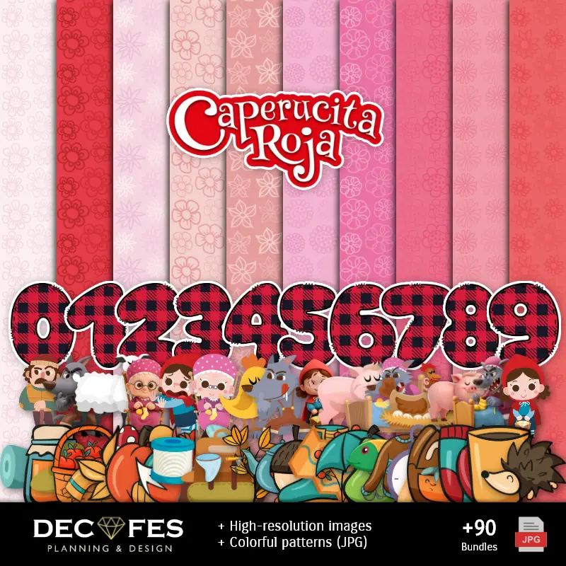 Accesorios | Оригинальное название: The Red Riding and the Wolf - Printable Designs for Manualities