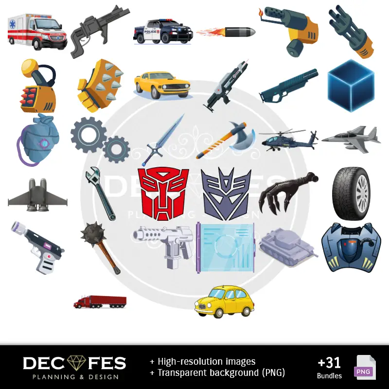 Accesorios | Scrapbook Transformers - Diseños Imprimibles para Manualidades