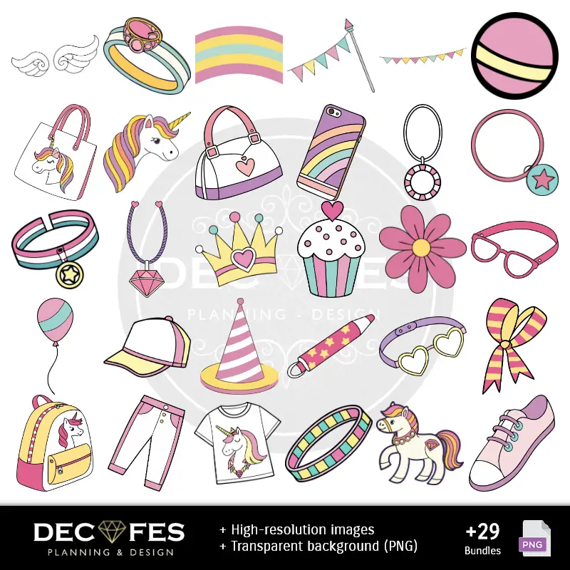 Accesorios | Scrapbook Unicornes - Dessins imprimables pour les manuels