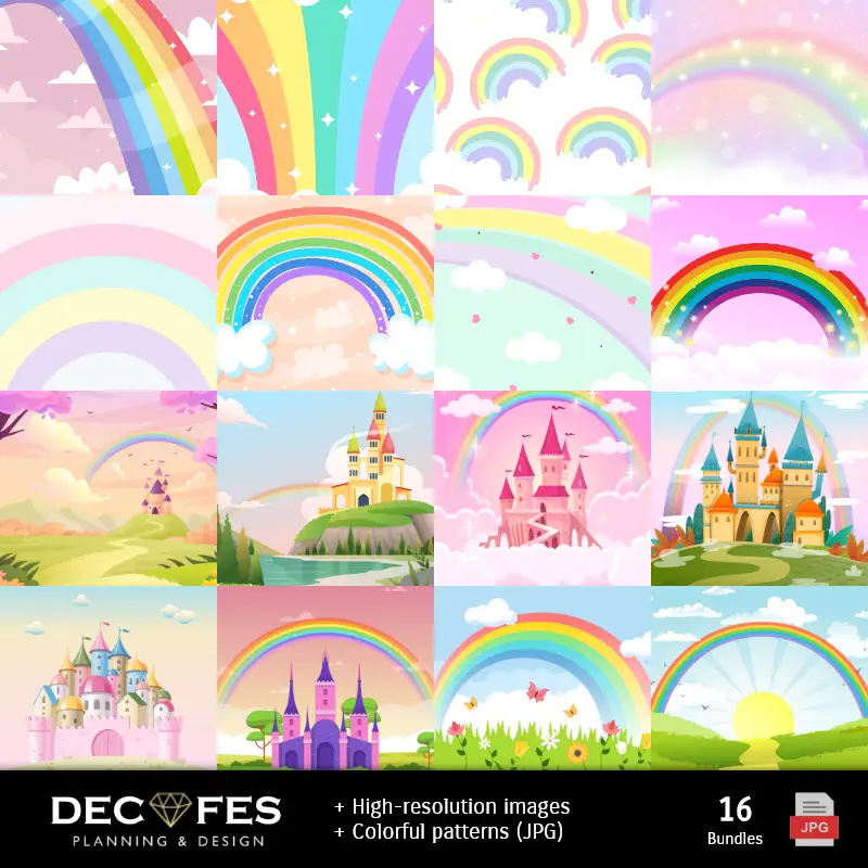 Fondos | Scrapbook Unicornios - Designs Imprimíveis para Manualidades