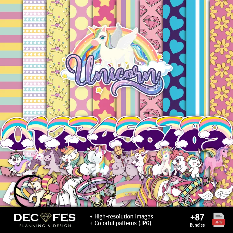 Scrapbook Unicornios - Disegni stampabili per manualitÃ