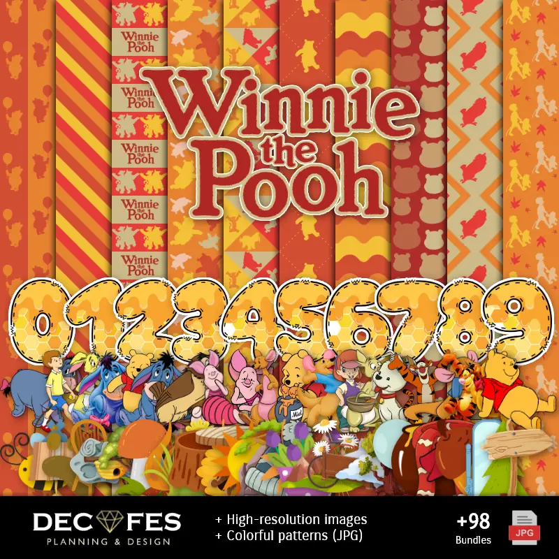 Fondos | Scrapbook Winnie the Pooh - Dessins imprimables pour les manuels